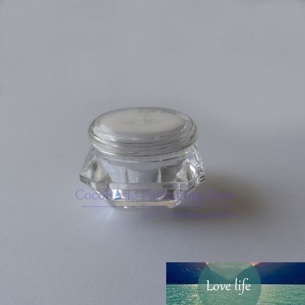 (100 peças / lote) 3G jar diamante forma frasco acrílico brilhante cosmético recipientes de creme vazio frasco