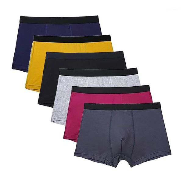 

6pcs/lot boxer men bamboo fiber breathable comfortable underwear man elastic solid boxers shorts male colorful underpants1, Black;white