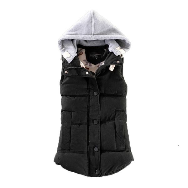 

2021 new spring and new autumn female cotton-quilted winter vest korean style cotton women's short waistcoat, Black;white