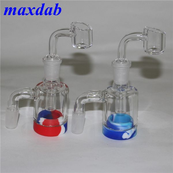 Kuvars Banger ile En Kaliteli Hookah Kül Catcher Dab Yağı Teçhizat Mini 14mm 18mm Cam Ashcatcher Bong DHL ÜCRETSİZ