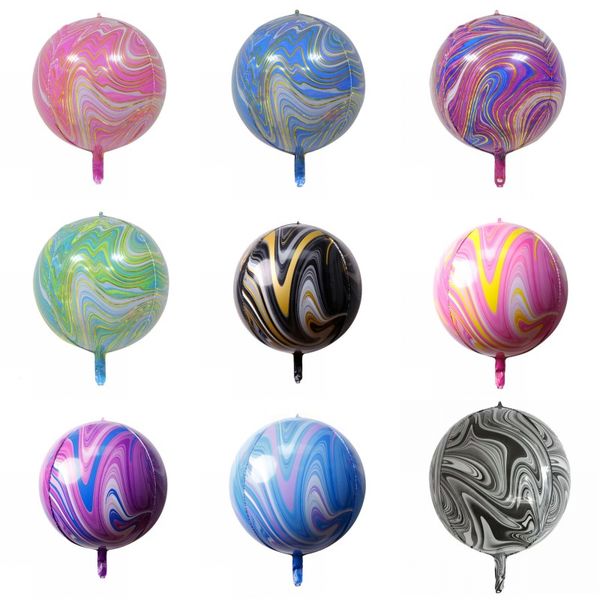 

22inch marble agate balloon aluminum foil colorful rainbow marble balloons for wedding baby birthday party balloon decorations