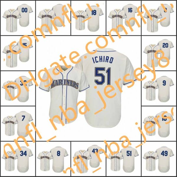 

seattle mariners men #24 ken griffey jr. 51 mariners ichiro 18 yusei kikuchi women youth flex base alternate custom jersey, Blue;black