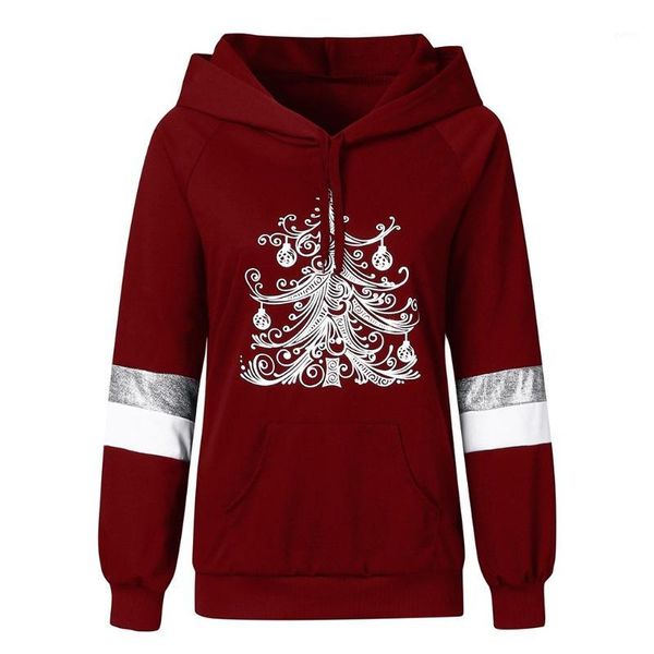 

women's christmas printed long sleeve autumn hoodies sequined pullover frenulum hoodie sweatshirt hoody sportwear mujer1, Black