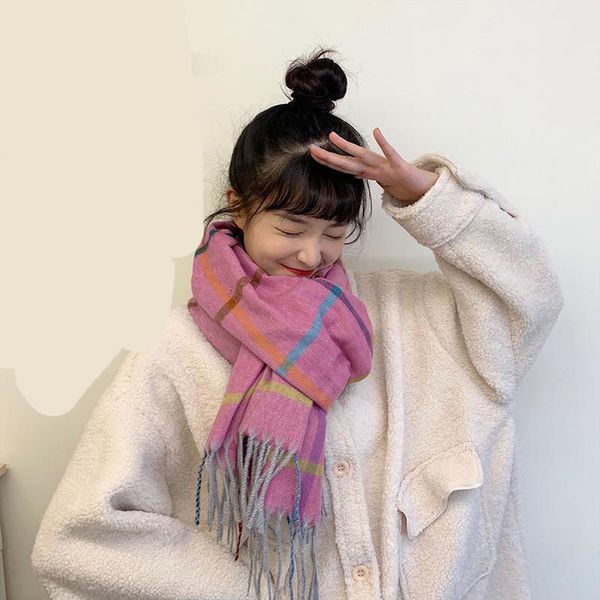 2020 Новый осень и зимний шарф женская корейская версия теплый имитация кашемировой шарф сладкий кисточка шаль