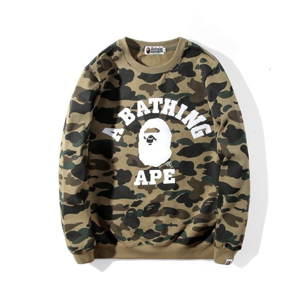 

fashion brand men's youth camouflage plush sweater autumn and winter new cotton large size student pullover, Black