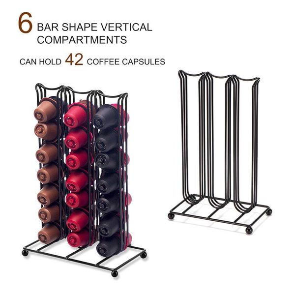 

42cups for nespresso pods rotating rack coffee capsule stand bracket capsules storage shelve organization holder q0109