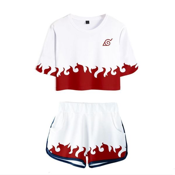 

anime naruto outfit two piece short set for women outfits new 2 piece set women sweatsuit summer ensemble femme, Gray