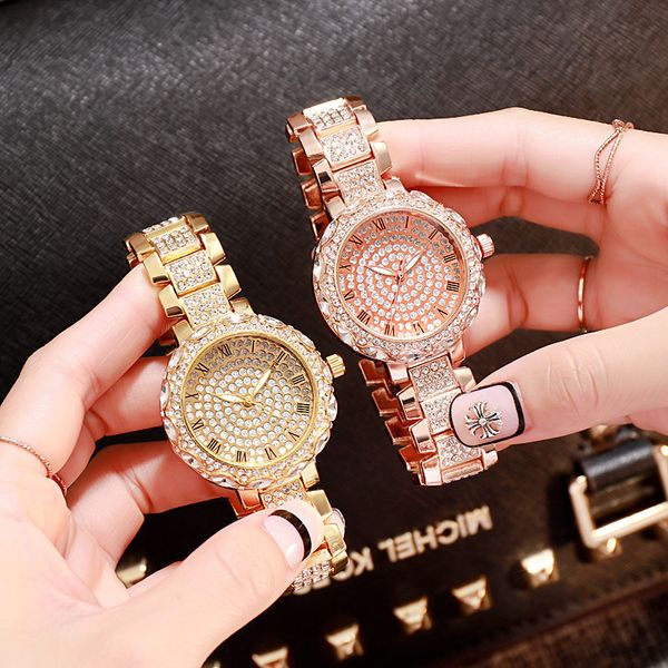 

womens watches fashion luxury diamond quartz wristwatches for ladies casual women watches elegant female clock wrist watch, Slivery;brown