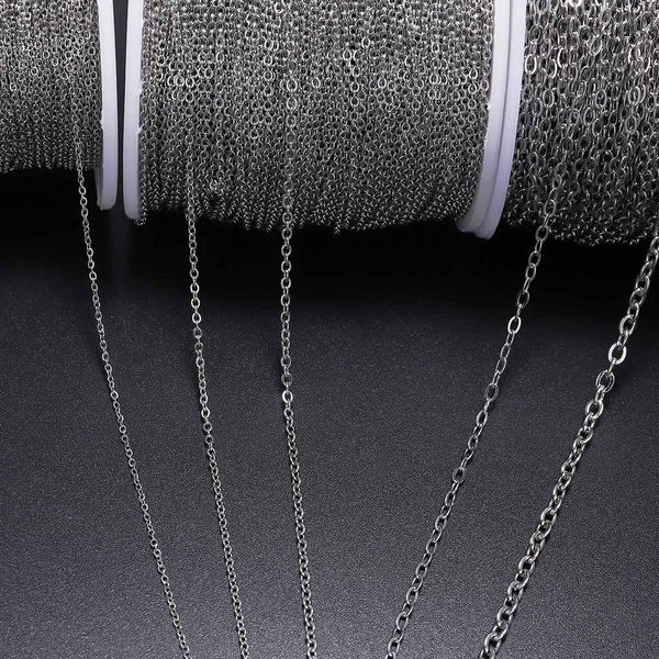 

5m/lot 1.2 1.5 2.0 2.4 3.0 mm stainless steel link chain bulk necklace chains for jewelry making findings supplies accessories wmttjy