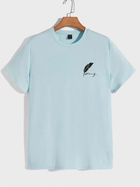 

men feather and letter graphic tee d2jc#, White;black