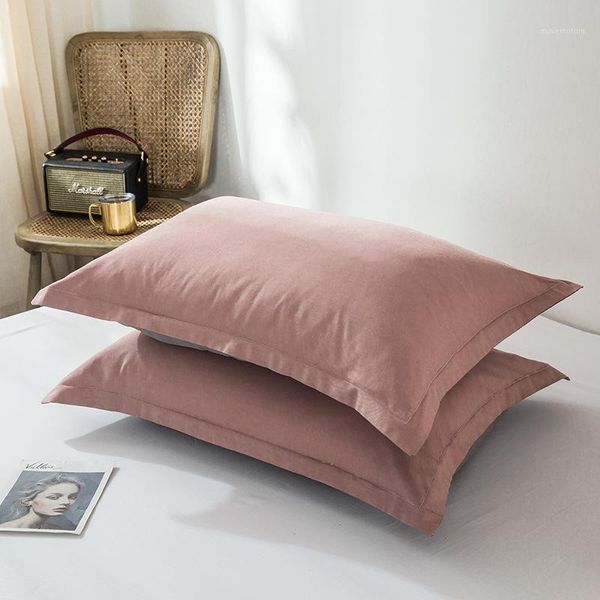 

2pcs 100% nature cotton sleeping pillow case 48x74cm solid color pillowcases rectangle soft decorative pillow covers1