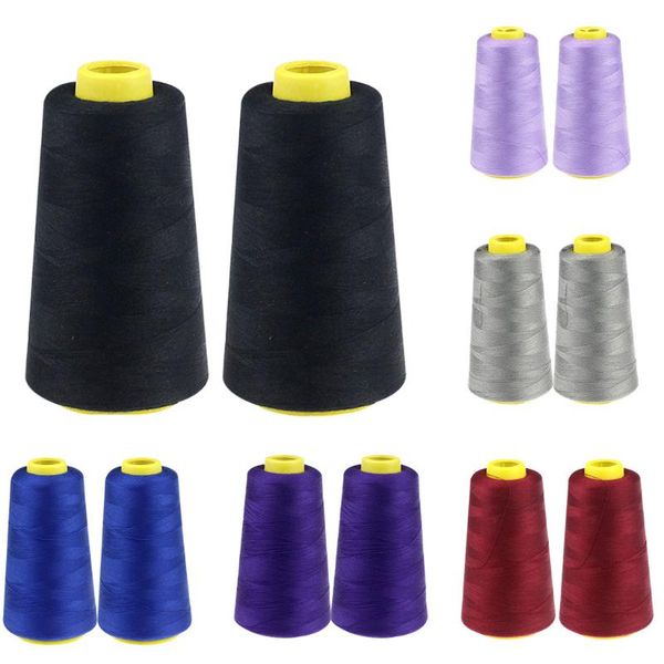 

yarn household 2pcs colorful polyester sewing thread 2300 yards hand craft patch steering-wheel supplies z61, Black;white
