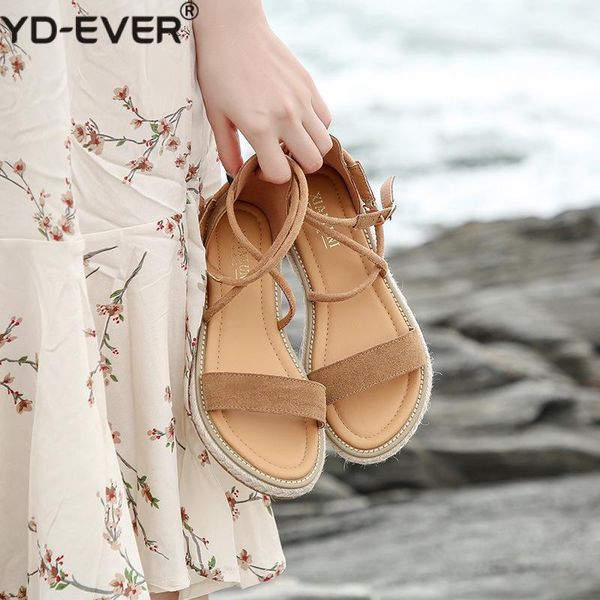 

sandals women faux suede fashion summer shoes woman flat rope lace up gladiator non-slip beach chaussures femme, Black