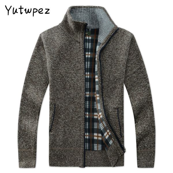 

yutwpez men's casual sweater coats winter fashion brand mens cardigan high collar pockets knit outwear coat sweater male 201124, White;black