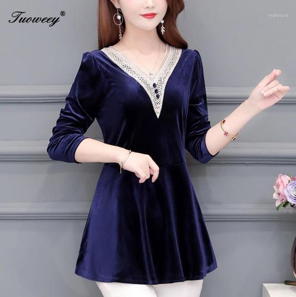 

blouses 5xl women 2020 long sleeve patchwork shirt v-neck lady office shirt autumn lace blouse blusas mujer plus size1, White