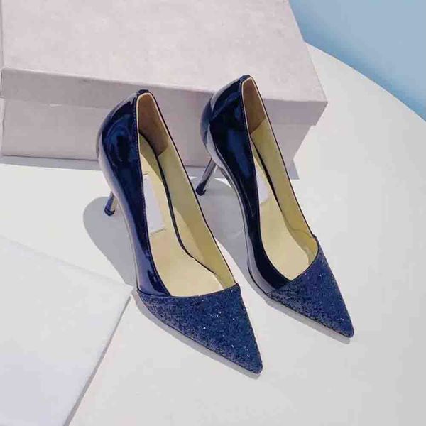 

wedding party dress pumps luxury designer sandals shoes women high heels aurelie orsay pumps patent leather tip lady shoe, Black