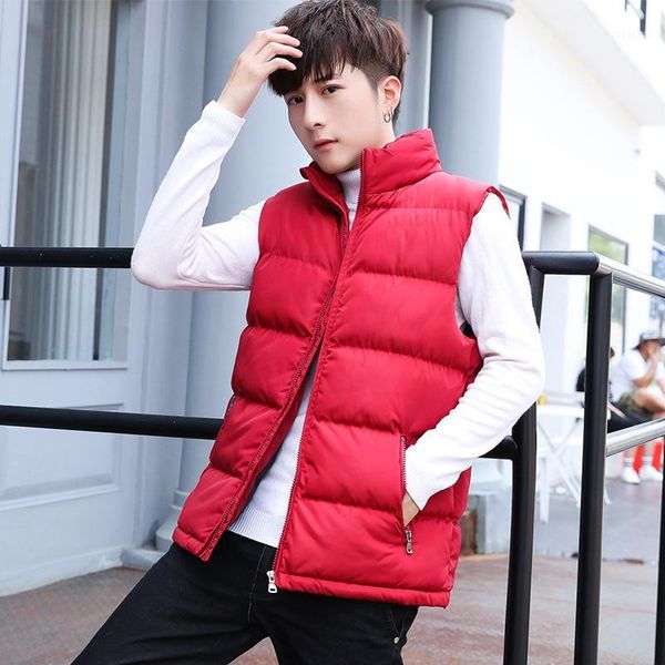 

men's brand clothing sleeveless vest male winter fashion casual coats cotton-padded men's vest jacket men waistcoat plus size1, Black;white