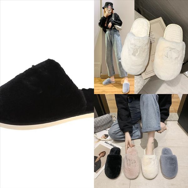 

vpcde kid women slipper fluffy winter cross-tie plush slippers sonic plush slipper multi-color flat shoes faux fur slipper home, Black