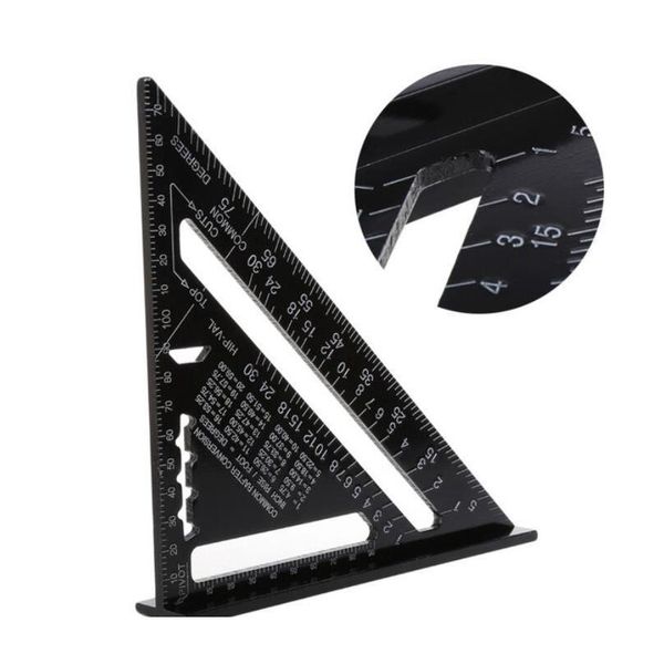

triangular measuring ruler 7 inch 12 inch metric aluminum alloy speed square roofing triangle angle protractor trammel tester tools