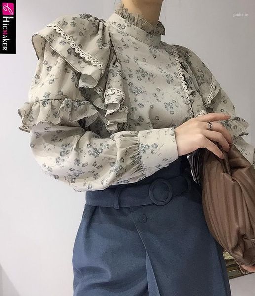 

women o-neck lace ruffle design chic blouse1, White