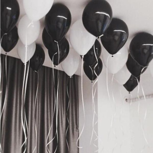 

30pcs lot 2.2g black white silver latex balloons birthday wedding party decorations air helium balloons kids gifts baloons wmtzch