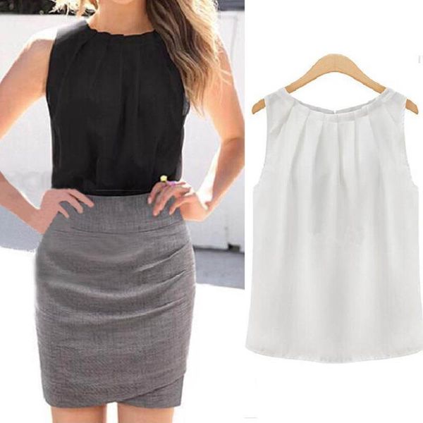 

womens blouses white black sleeveless o neck loose blouses shirt plus size blouses summer v neck dropship office lady