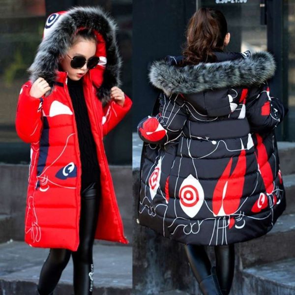 

girls' cotton padded 2020 new korean winter medium length jacket, Black