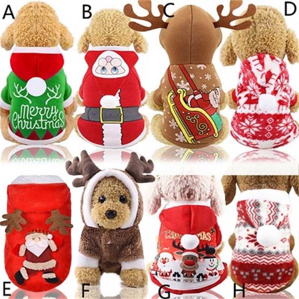 

dog santa costumes christmas dress coats funny party holiday decoration clothes for pet hoodies puppy cats a03