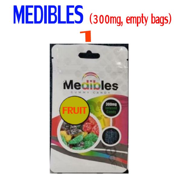 

300mg empty infused medibles lol edibles packaging mylar bags fruit apple watermolen peach cherry rings gummy