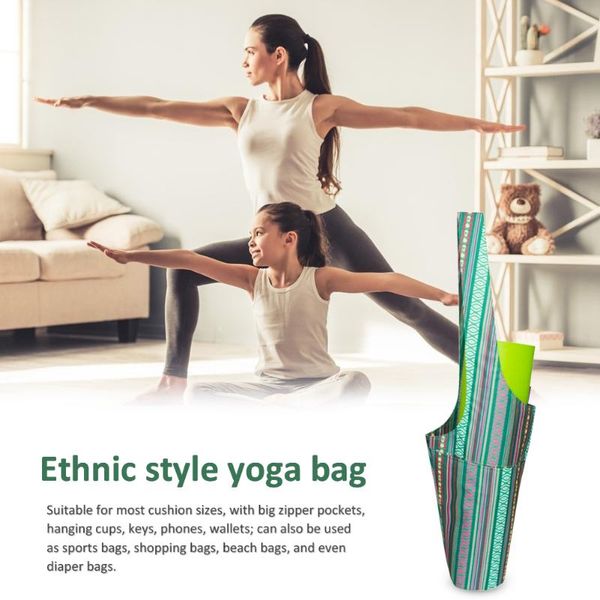 

retro gym storage bag fitness yoga mat blanket carry pouch outdoor sports fitness yoga mat water keys shoulder pouch