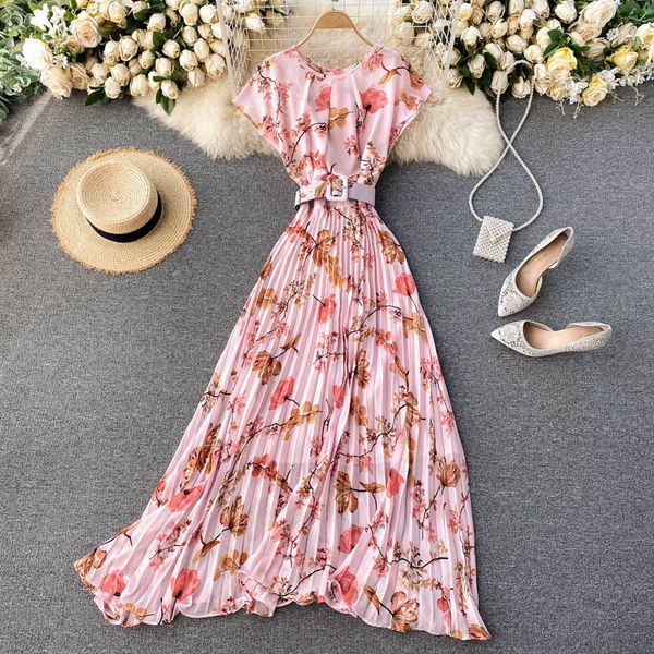 

2021 new singiny feminine floral summer neck stripes the line dressed bohemian romantic impression holiday dress 80ra, Black;gray