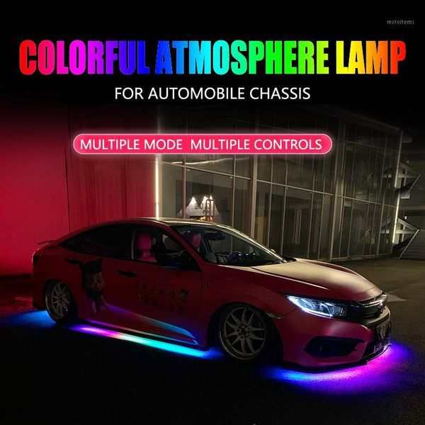

rgb multicolor flexible flowing car led light underglow underbody waterproof car styling tube system neon atmosphere light1