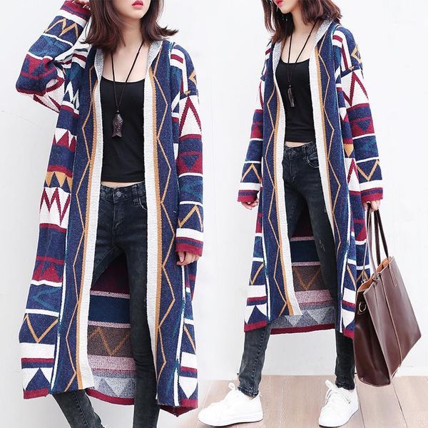 

women long sweater cardigan autumn winter v-neck long sleeve large size shape fashion knitted coat outerwear shawl sueter mujer1, White