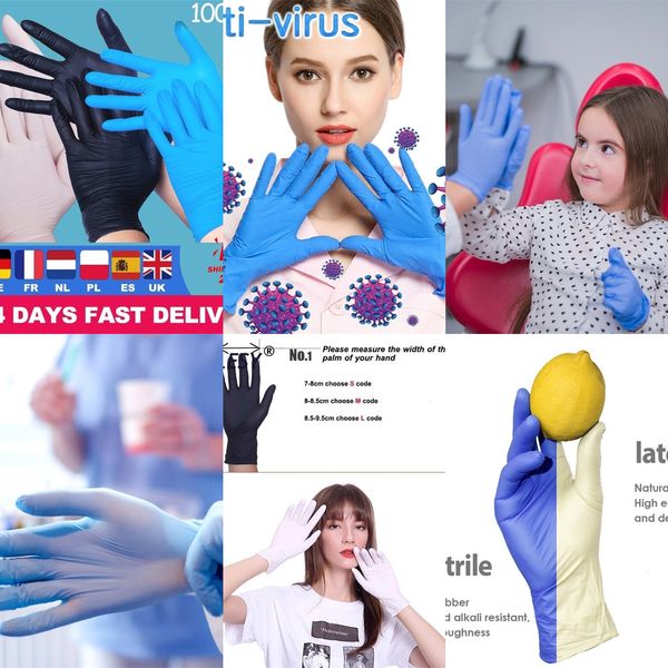 

factoryqbtpfactoryptrmdisposable for nitrile 100pcs latex food laboratory cleaning rubber gloves multifunctional home tools 201021