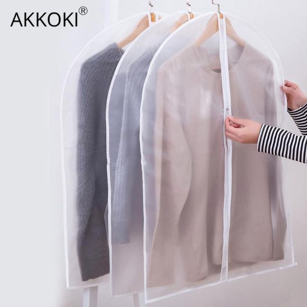

storage bags 6pcs/set clear clothing covers suit bag moth proof garment breathable zipper dust cover for dance clothes