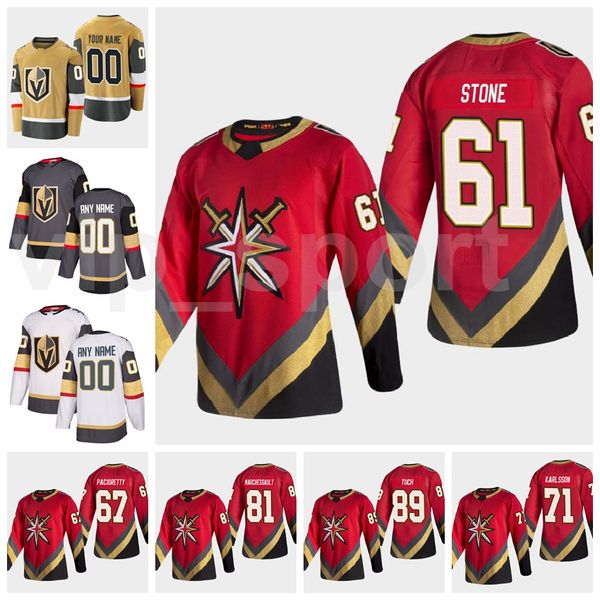 

vegas golden knights hockey reverse retro 71 william karlsson jersey 61 mark stone 67 max pacioretty reilly smith 81 jonathan marchessault, Black;red