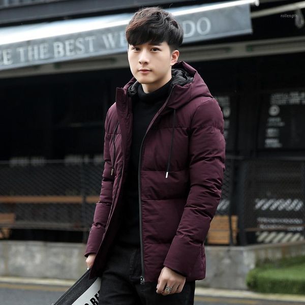 

fashion hooded autumn coat men casual thicken warm mens winter jacket windproof parka new style cotton male padded clothes1, Black