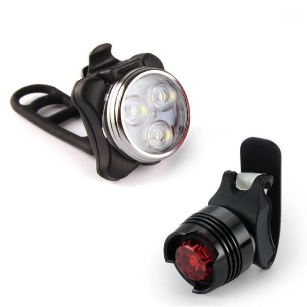 

bike lights rechargeable led light bicycle lamp set front tail usb outdoor accessories camping tools #lr11