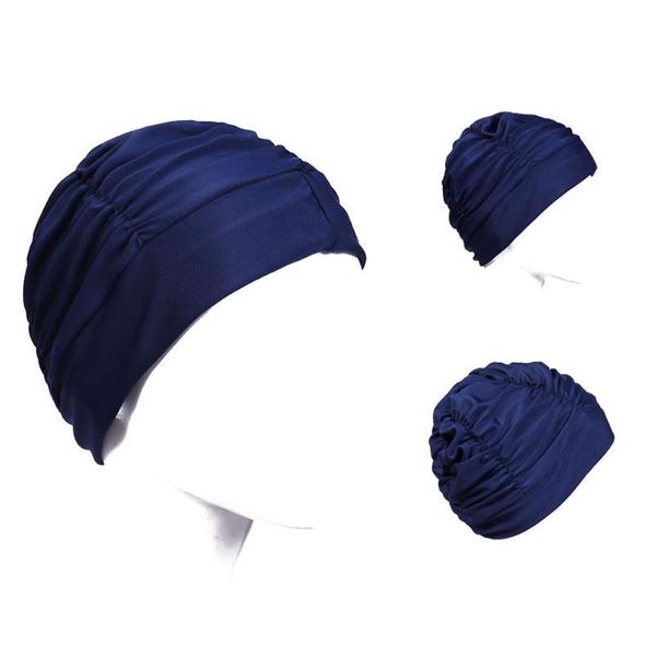 

women ladies multi flowers printed fabric swim pool sport swimming cap protect long hair ear large nylon bathing caps ha sqcblv