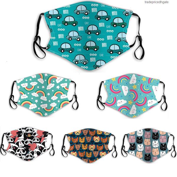 

pm2.5 dust anti-fog haze kid washable protection cartoon hanging ear type baby cat dinosaurs rainbow panda designer face