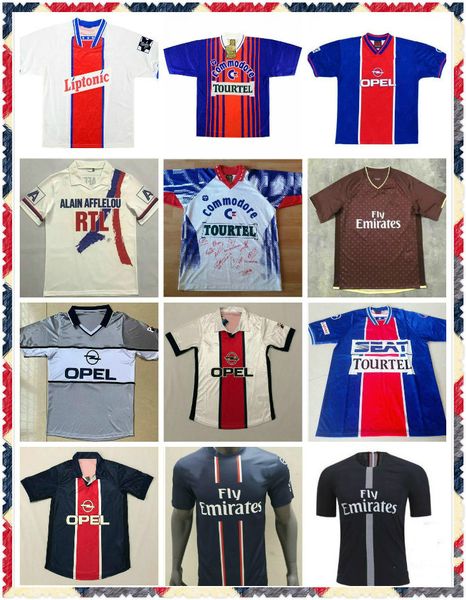 

#10 ronaldinho 2002 2003 retro soccer jerseys classic vintage football shirt 06 07 1213 #32 beckham menez t.silva matuidi, Black;yellow