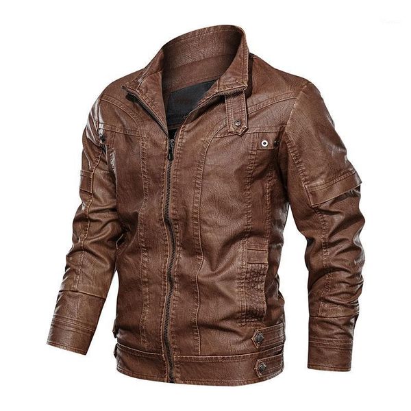 

leather jacket men and coat motorcycle jacket dropshipping1, Black