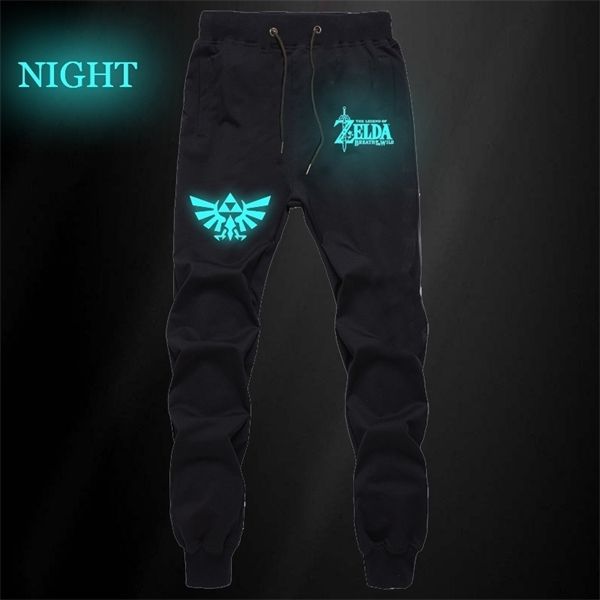 

the legend of zelda luminous breathable sports men casual straight jogger jogging long pants elastic waist trousers c1118, Gray