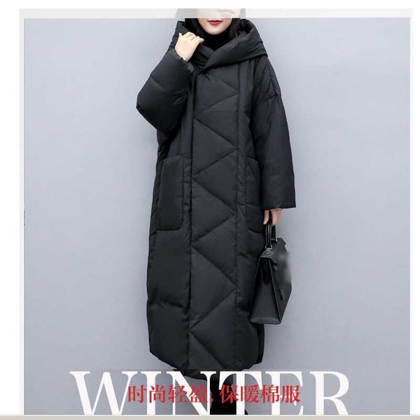 

women's down & parkas autumn winter women thicken cotton clothes turn collar fashion warm padded jacket solid casual loose female mid-l, Black