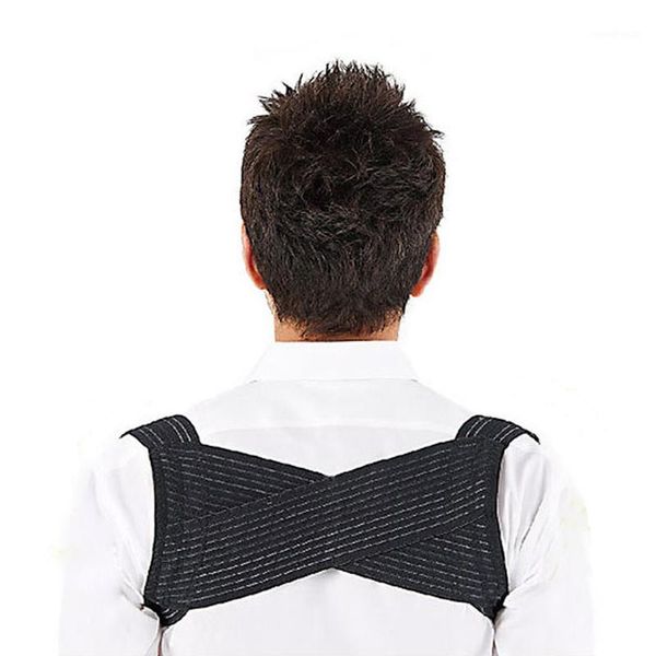 

new men posture corrector breathable back shoulder hunchback correction brace belt strap drop shipping1, Black;blue