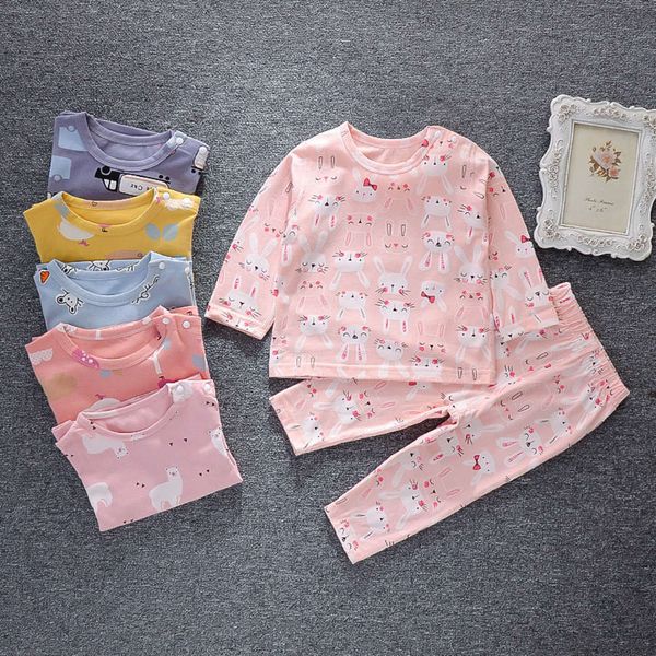 

women's men's children's cartoon underwear print soft home set spring and autumn baby pajamas 0-1-3 years old, Blue;red