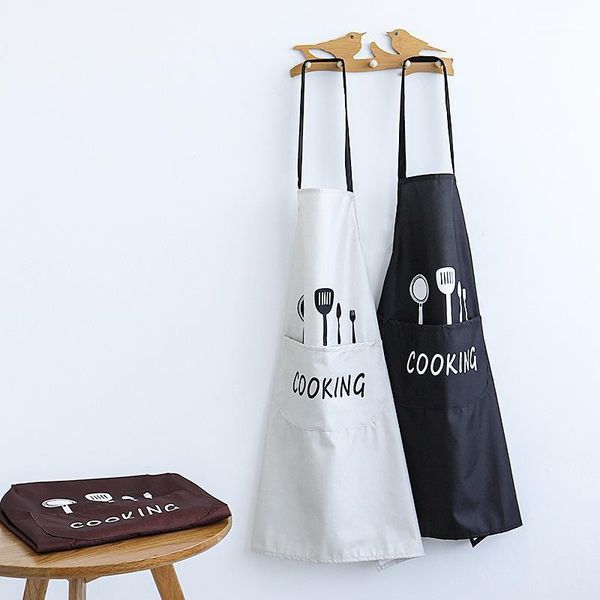 

1pcs waterproof polyester apron woman bibs home cooking baking coffee shop cleaning aprons kitchen accessory 462121