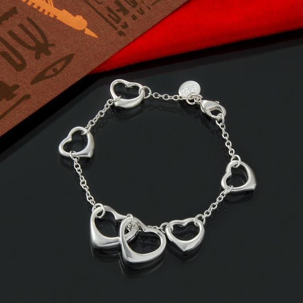 

factorym6mcsilver heart bracelet sterling 925 shipping shape jewelry wholesale