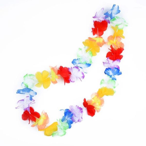 

decorative flowers & wreaths 10pcs hawaiian flower leis garland necklace fancy dress party hawaii beach fun toys1