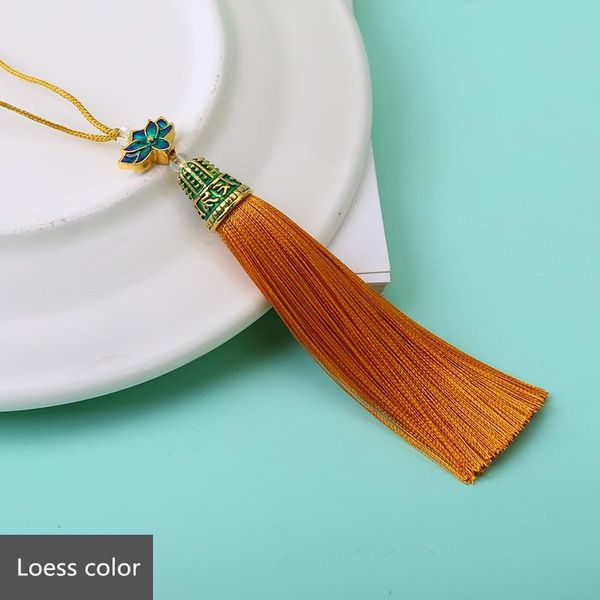 

2 5pcs fashion bronze cap fringe trim bookmark silk tassel diy curtain clothes bag craft supplies classical style tassel pendant h bbyqtl